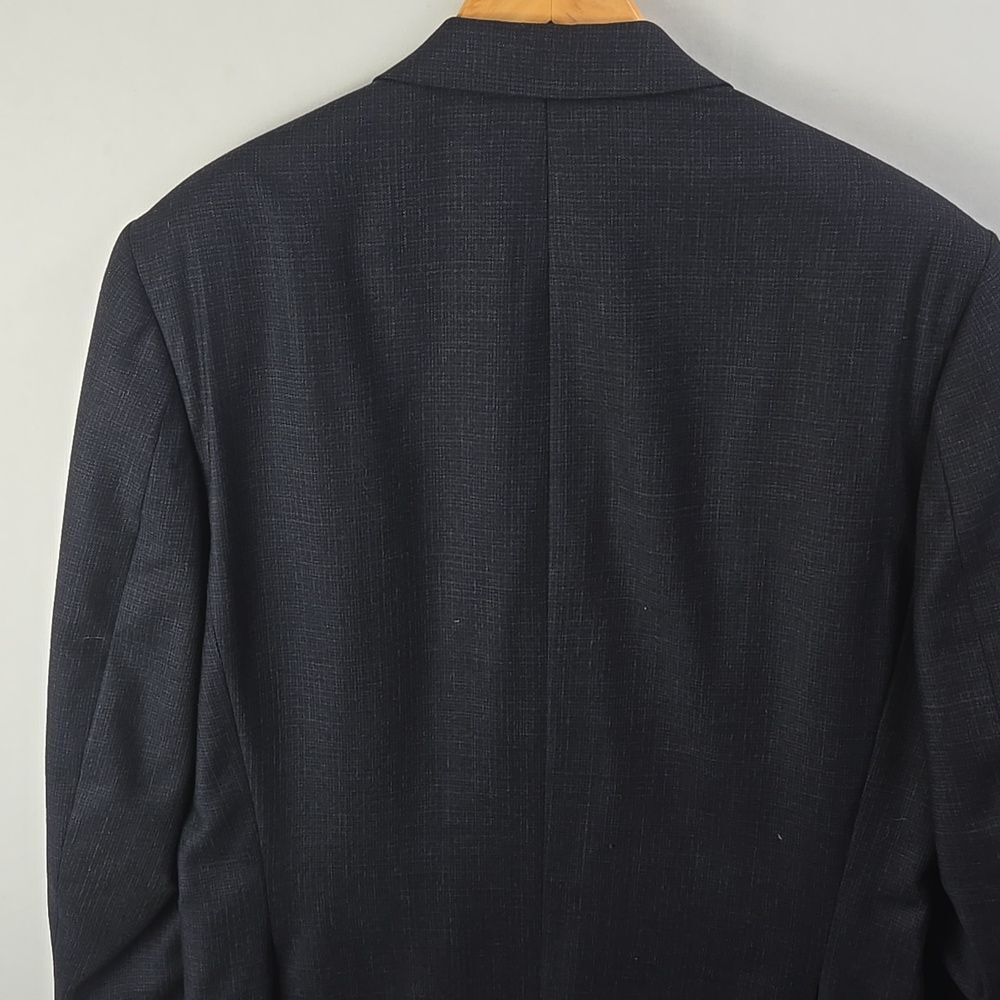 Calvin Klein Mens Black Wool Notch Lapel Two Button Blazer Sz 42L Professional - Picture 5 of 11